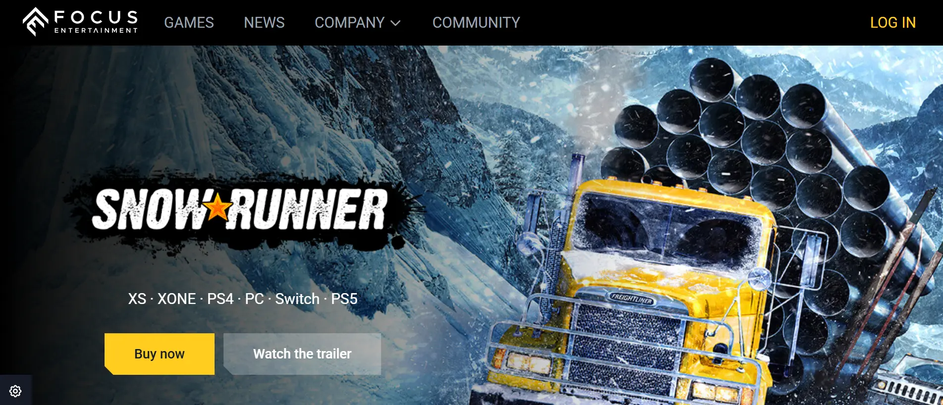 SnowRunner action game with terrain-based vehicle physics 